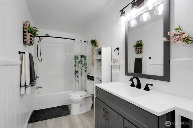 Upstairs remodeled bathroom. Everything is brand new.
