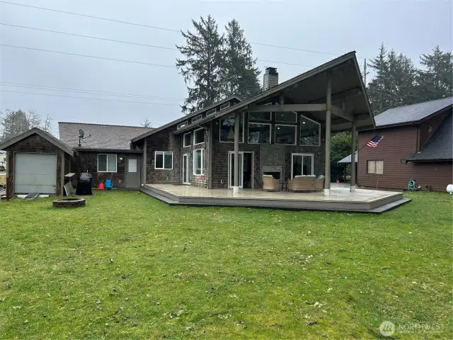 Shed with Fire pit on left-view from golf course