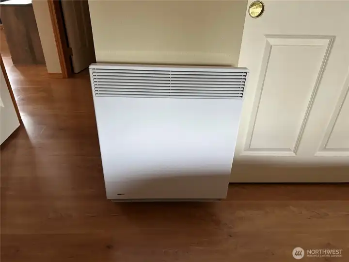 radient wall heaters in each room