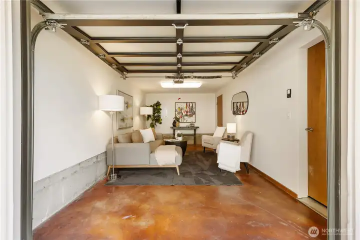 Radiant heated floors throughout, including the garage slab. Owners used it as a second living space and home office.