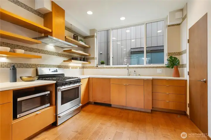 High quality cabinets and tons of counter space.