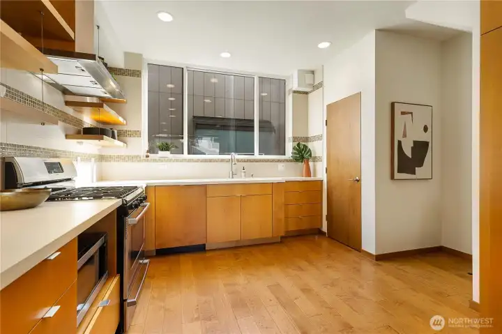 Powder room means no running stairs for bathroom breaks when cooking or entertaining.
