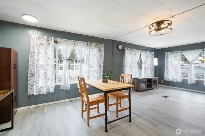 Updated lighting and tons of windows