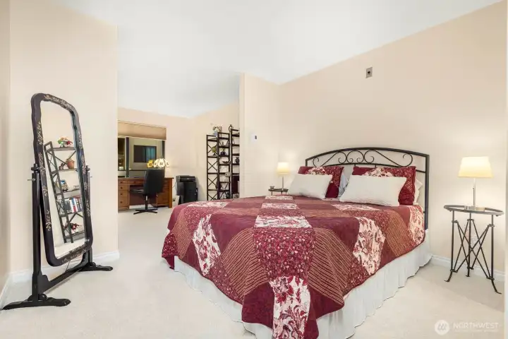 Second bedroom features flexible space for guests, a hobby room, or home office.