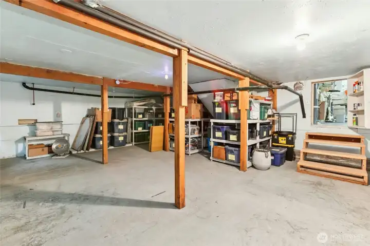 Attention! This is NOT the garage, but a crawl space accessed through the garage. SO much awesone storage!