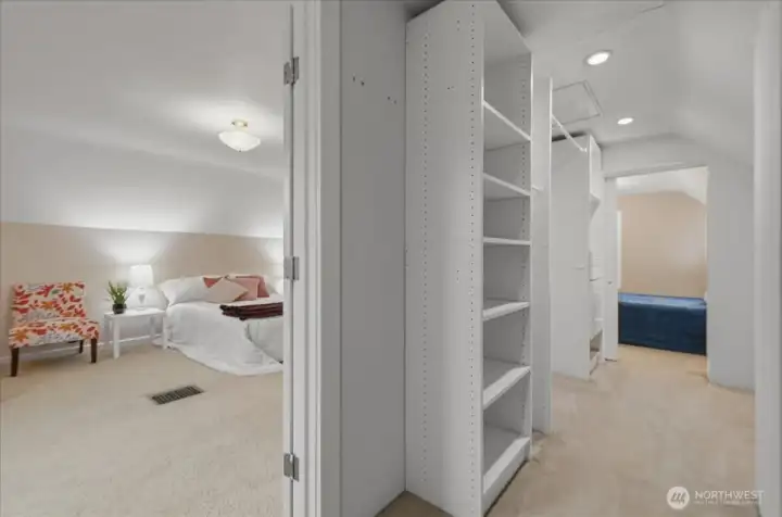 Bedroom on 2nd level, walk-in closet