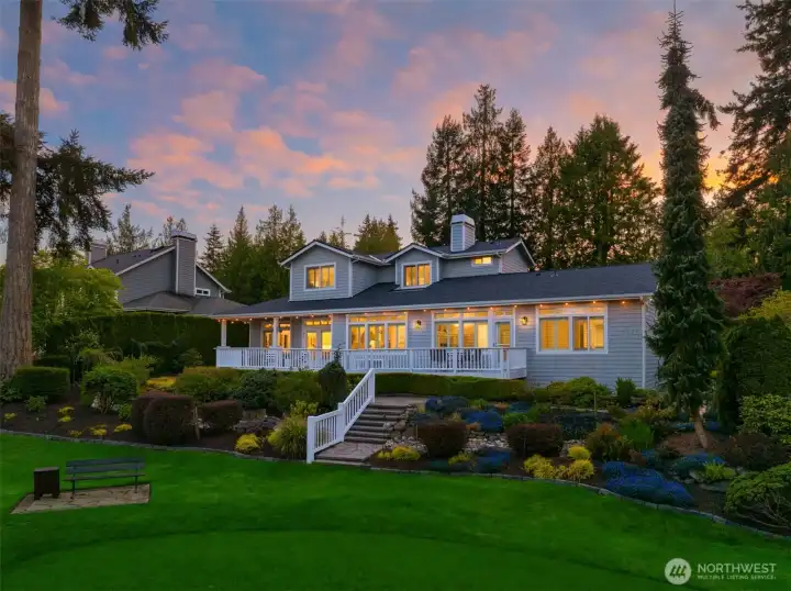 The large, partially covered back deck, is the perfect spot to take in the vast views of the golf course.