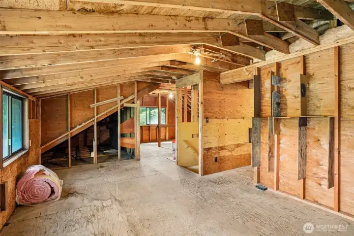 Unfinished room on upper level.