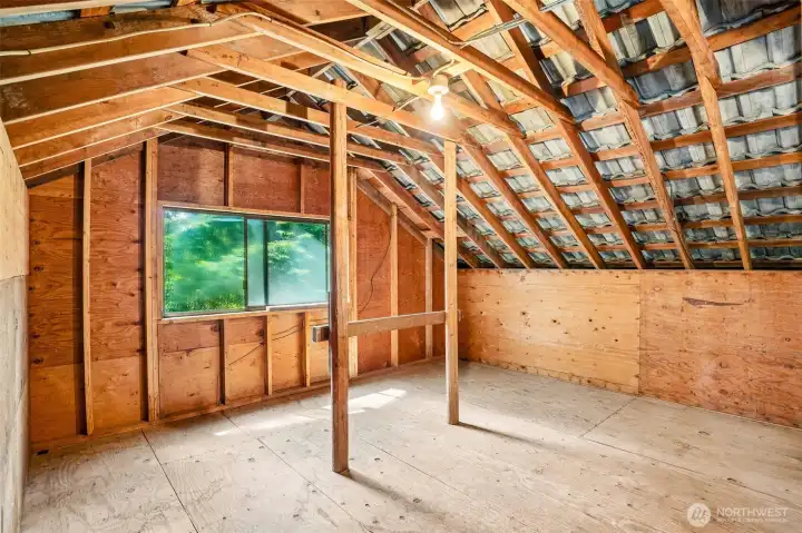 Unfinished room on upper level.