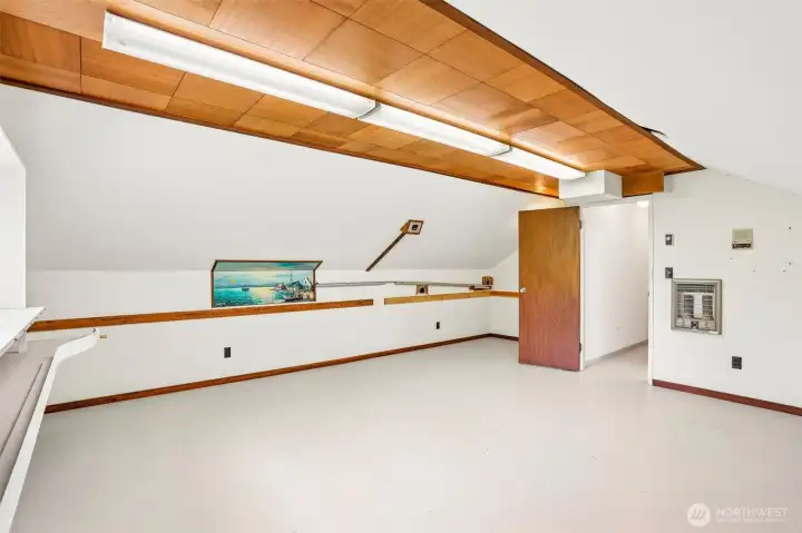 Finished room on upper level.