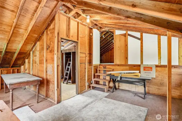 Unfinished room on upper level.