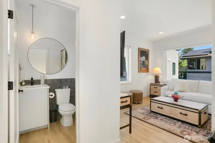 half bath and living room half bath and living room