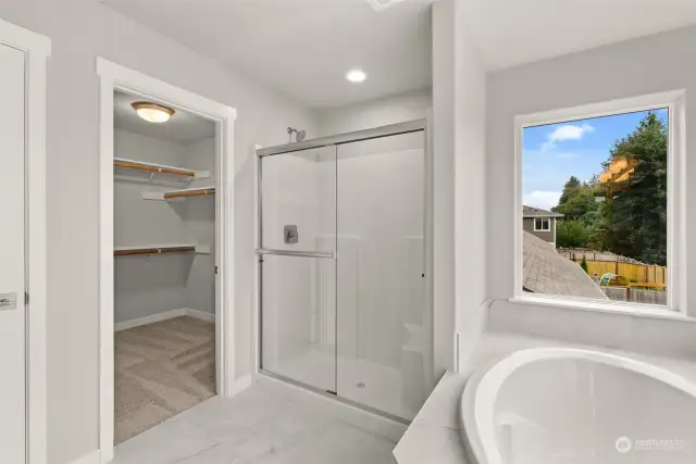 beautiful tile floors in primary bath