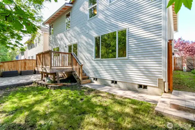 Grass area in fully fenced backyard!