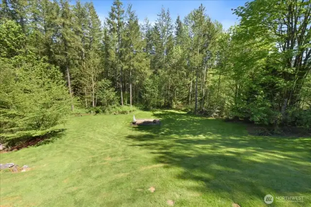 Large backyard backs to NGPA land and feels so private.  Plenty of space for gardening, play or maybe a shop?