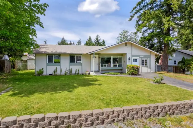 Nice level front yard fully fenced.