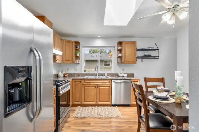 Spacious kitchen with updated cabinets. Plenty of room for a dining table.