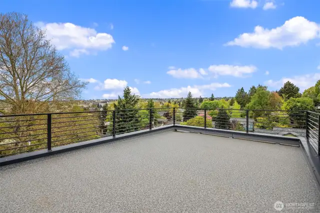 Photo from model home with similar roof deck