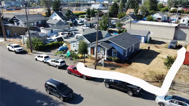 Large side yard with alley access