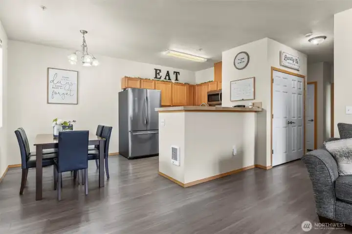 Dining area plus a high-bar