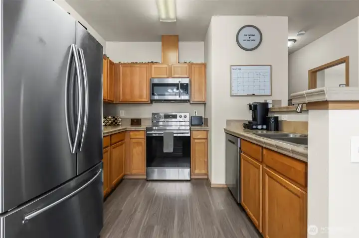 All the stainless appliances remain for you