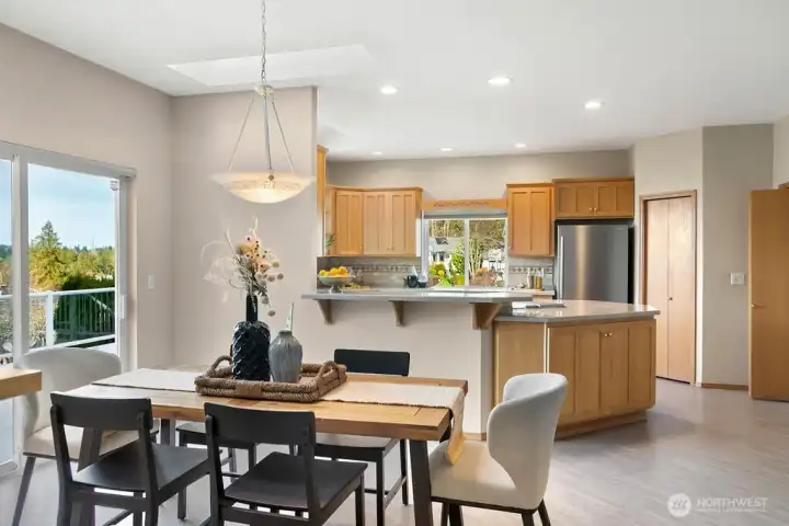 Dinning room conveniently located between kitchen and main living area.