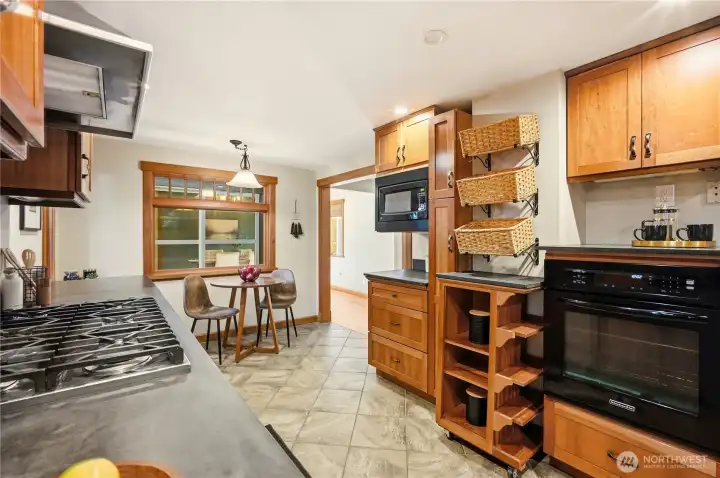 Cherry cabinets and electric convection oven