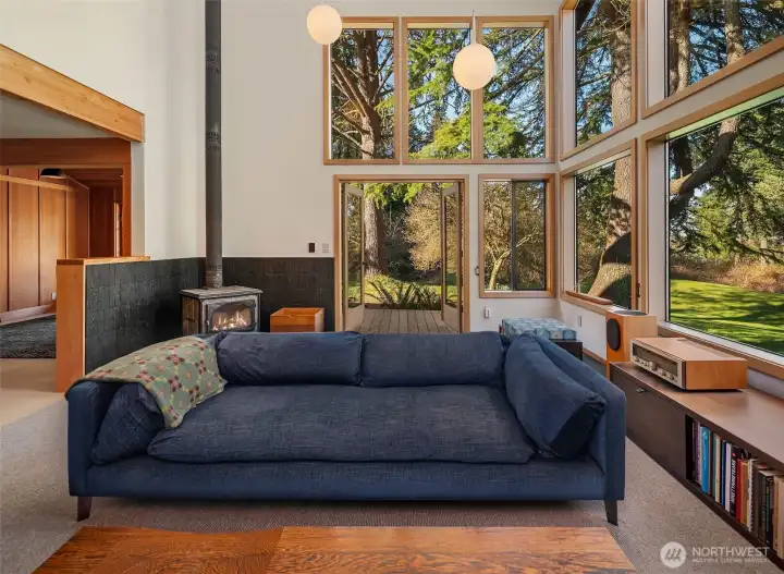 Every room features single and french, fir clad glass doors. accessing the grounds.