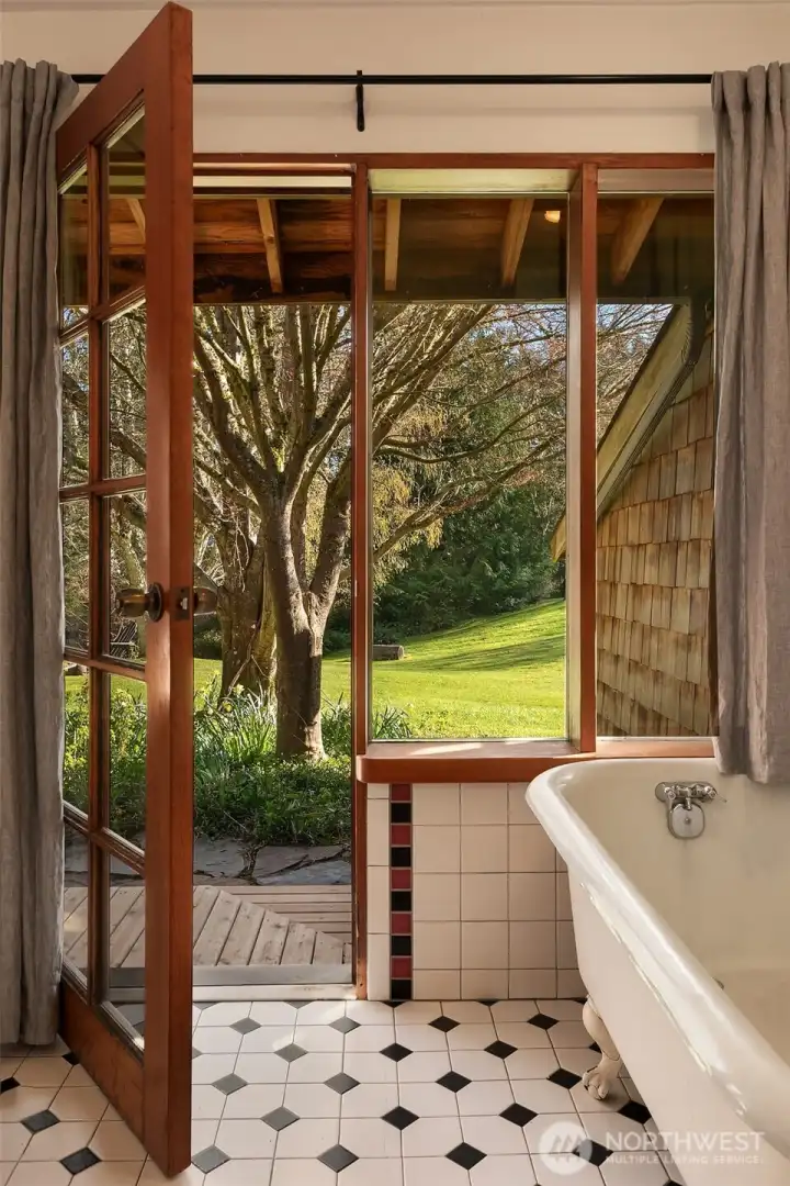 Soaking tub, looking east.