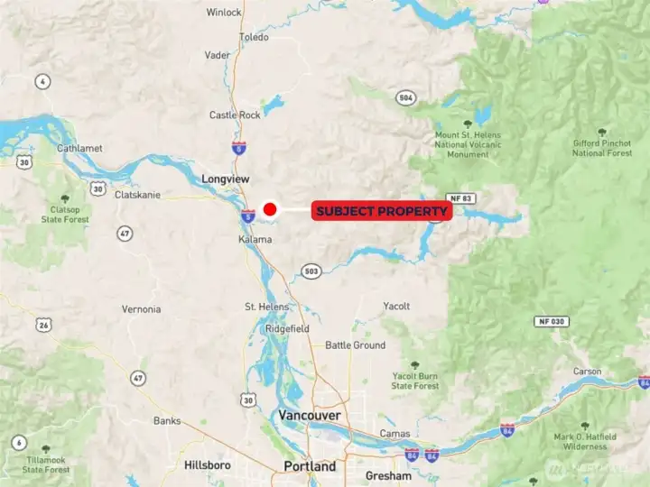 Overhead view with approximate boundary in blue.