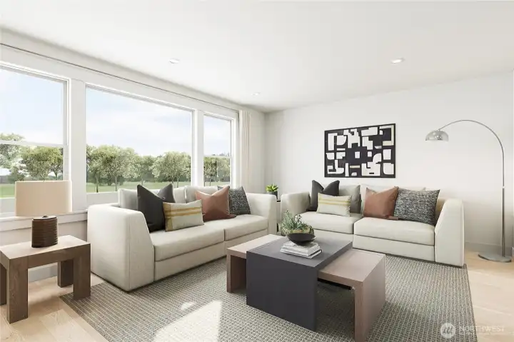 Great room- For marketing purposes only. Colors and features may vary.