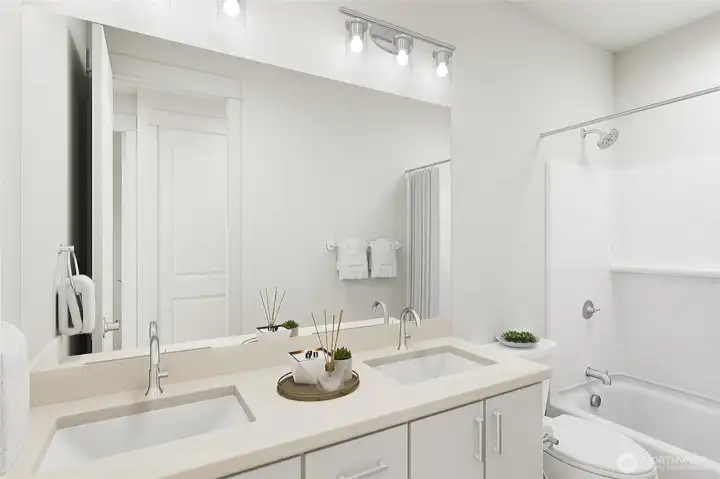 Primary suite bathroom: For marketing purposes only. Colors and features may vary.