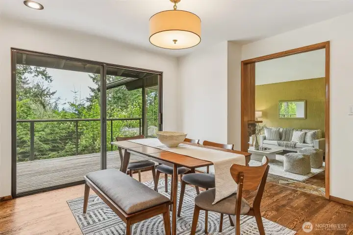 Dining Room with deck access for entertaining and fun