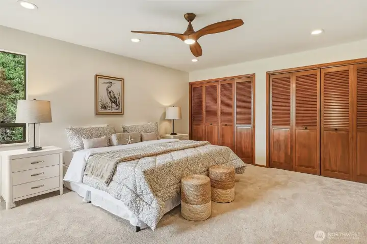 Primary suite with spacious double closets