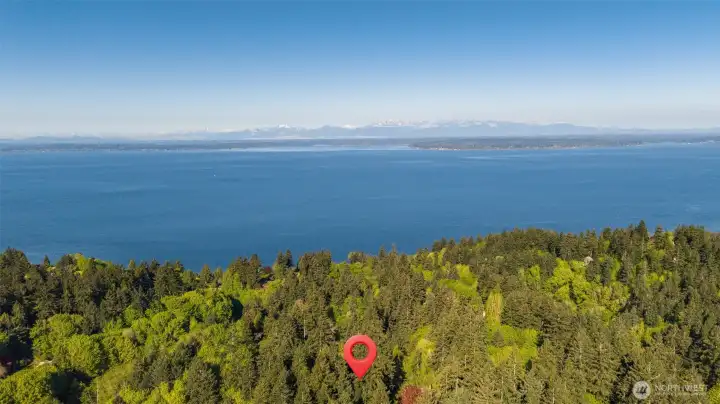 Aerial View looking to Puget Sound