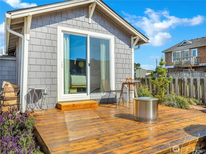 Deck was recently sanded + stained May 2026. Deck was recently sanded + stained May 2026.