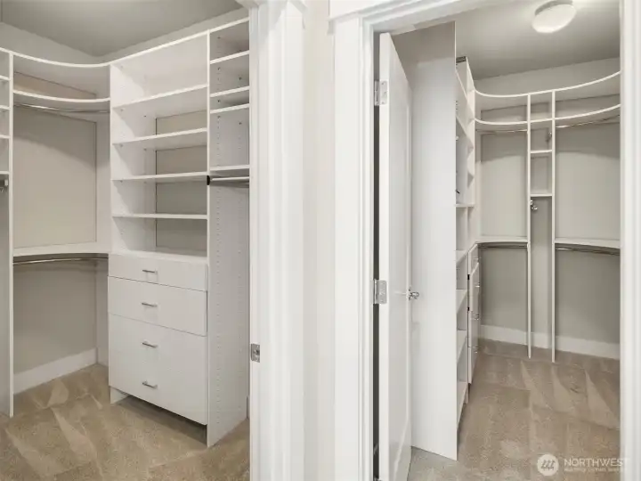 Dual WIC with custom closet