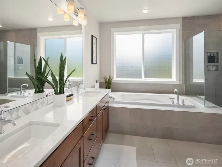 Primary Spa Like Bathroom with Jetted Tub