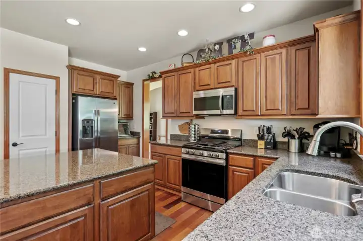 Great counter space and plenty of room on the island for rolling out cookies.