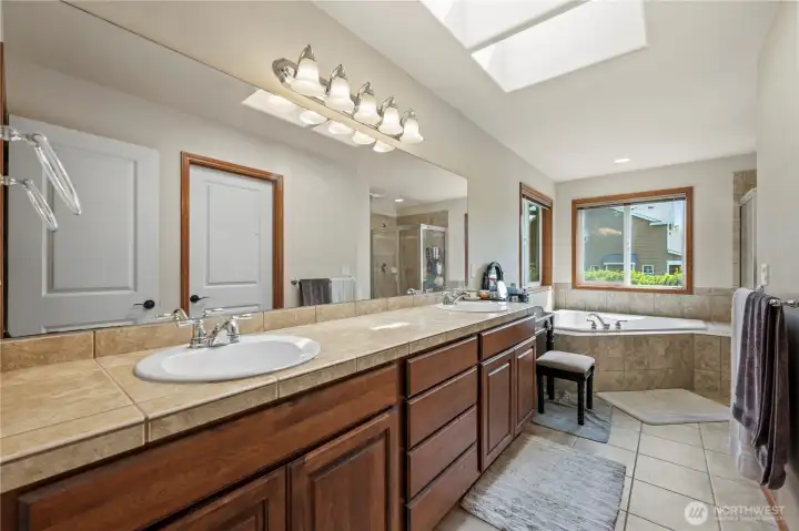 5 piece bath- his and hers sinks, of course.