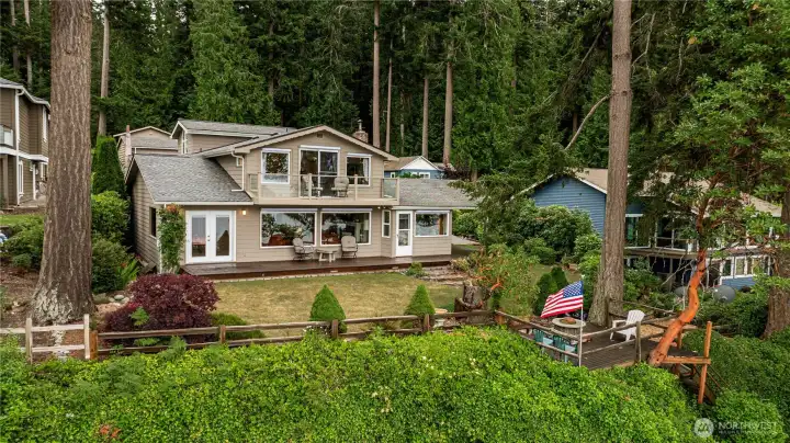 Windows throughout the home have extensive views.