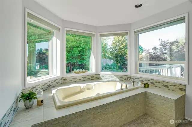 Enjoy this incredible soaking tub surrounded by the views of the colorful landscape.