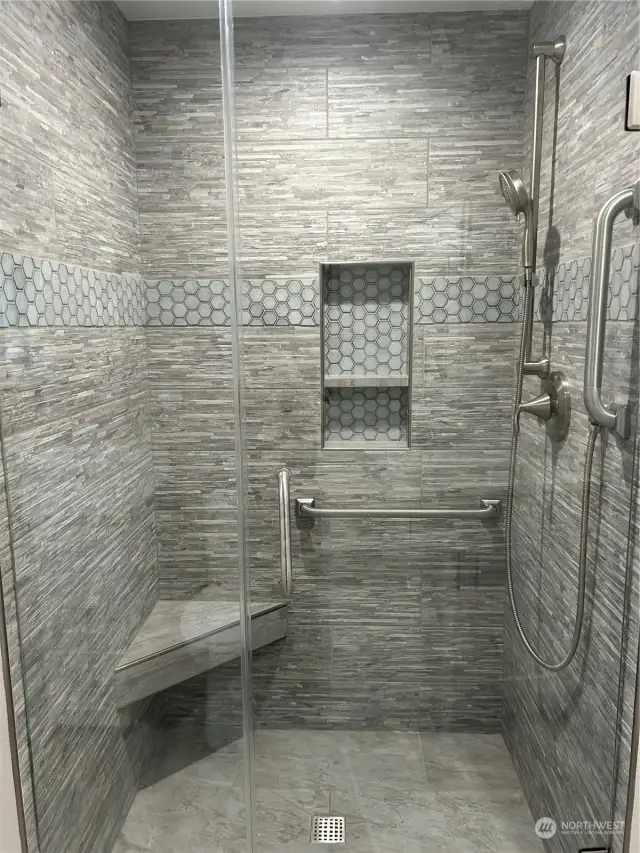 walk in tile shower