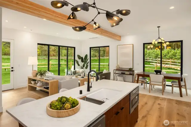 A perfect mix of design elements elevate this stunning space.