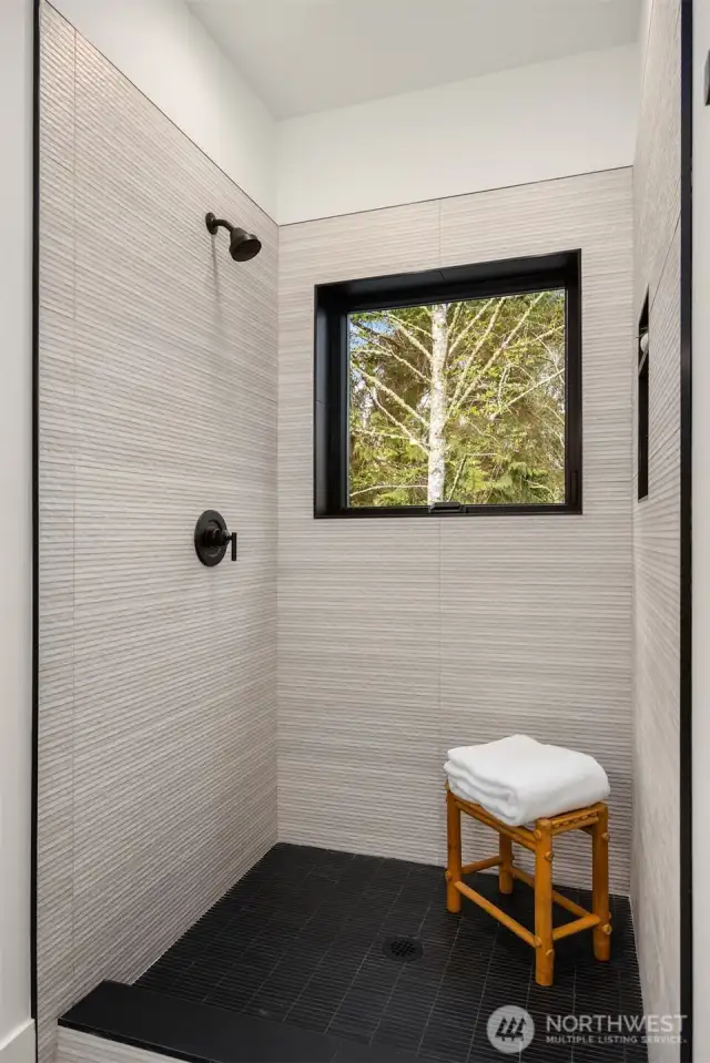Spa shower with an amazing view!