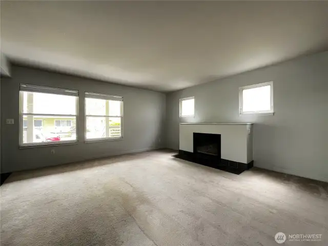 Living room with gas fireplace