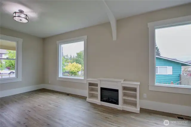 Large windows in living room