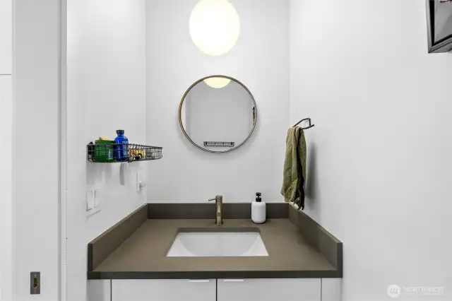 Main floor powder room (half-bathroom) for convenience.
