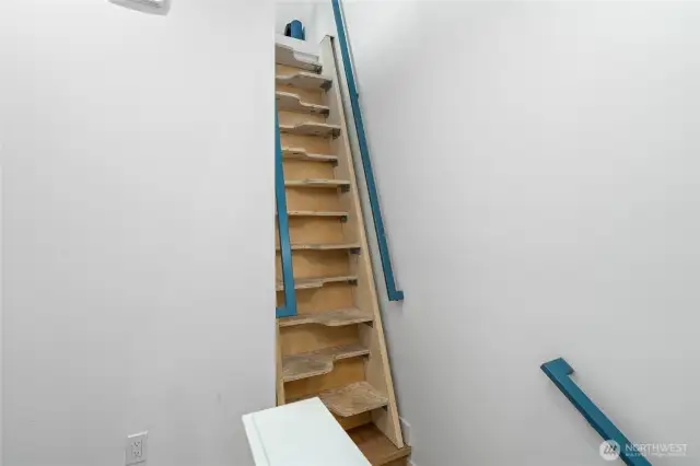 Ladder to bonus loft space... so fun and functional!