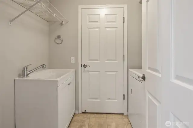 Nice sized Utility/Laundry Room on the main floor goes right into the garage. Notice there is a utility sink!!